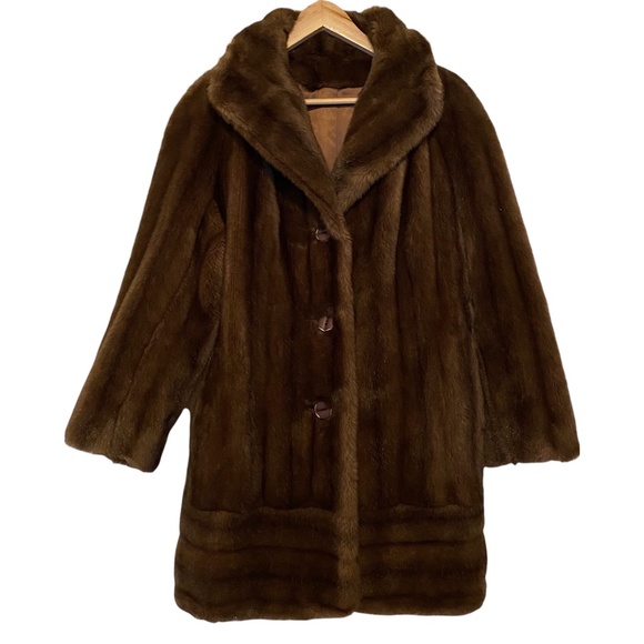 Tissavel of France Jackets & Blazers - Vintage Tissavel Furage Brown Faux Fur Button Coat Medium